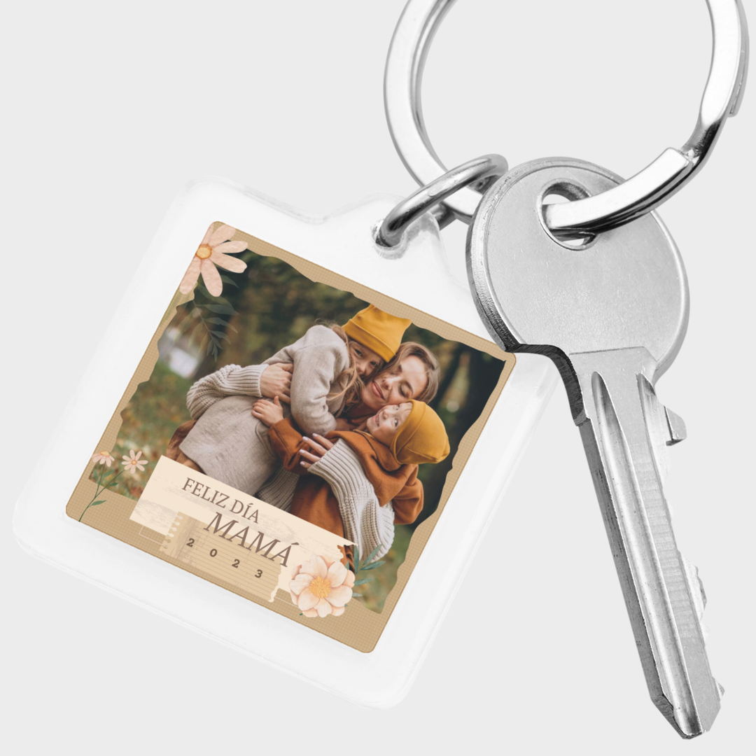 Regalo Día de la Madre. Llavero Acrílico Personalizado Para Mamá
