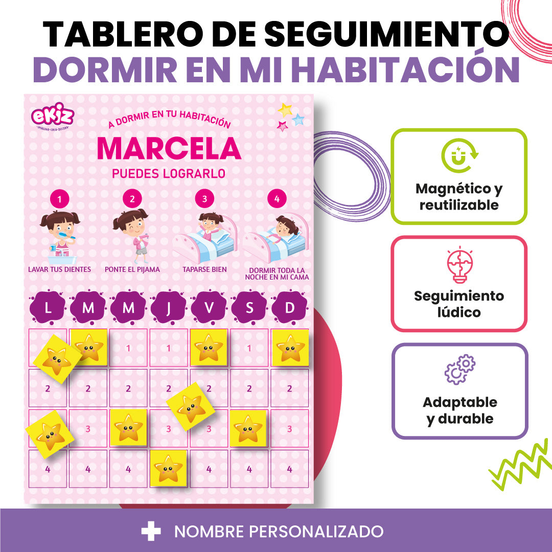 Tablero de seguimiento para Dormir en mi habitación
