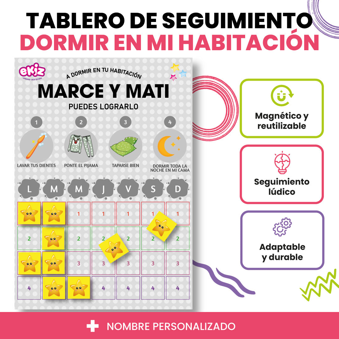 Tablero de seguimiento para Dormir en mi habitación