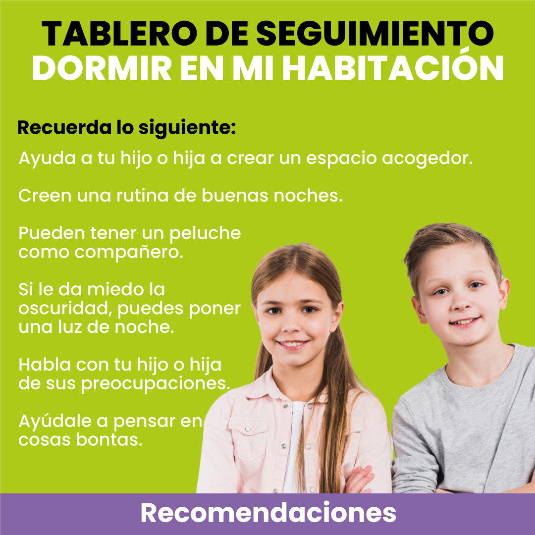 Tablero de seguimiento para Dormir en mi habitación