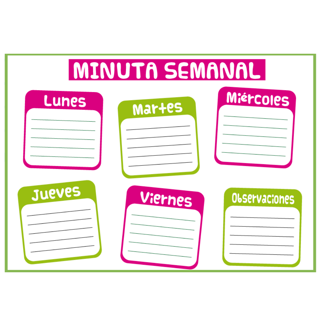 Minuta Escolar Magnética Ekiz 100% Personalizada