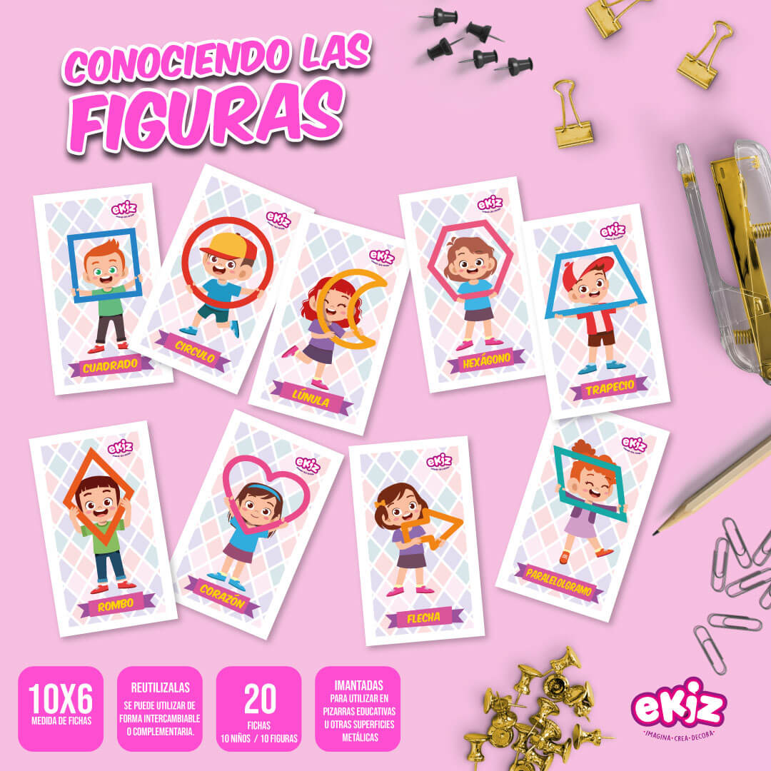 Fichas de Imán de LectoEscritura: Conociendo las Figuras Geométricas