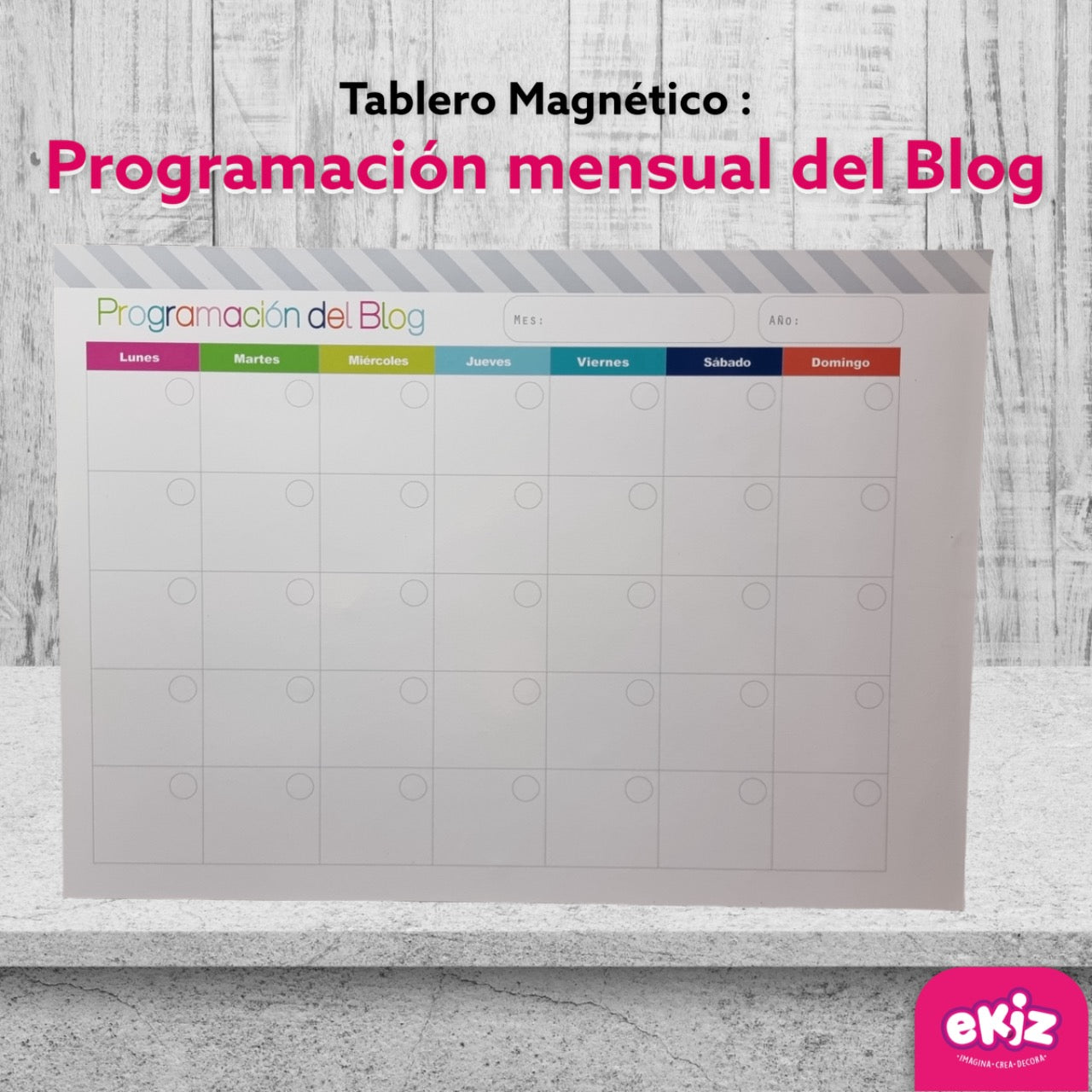 Tablero magnético: Programación mensual del blog