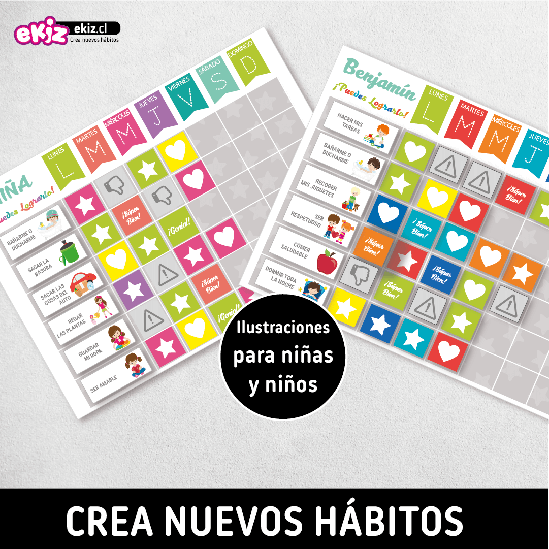 Tablero de tareas + incentivos para niños