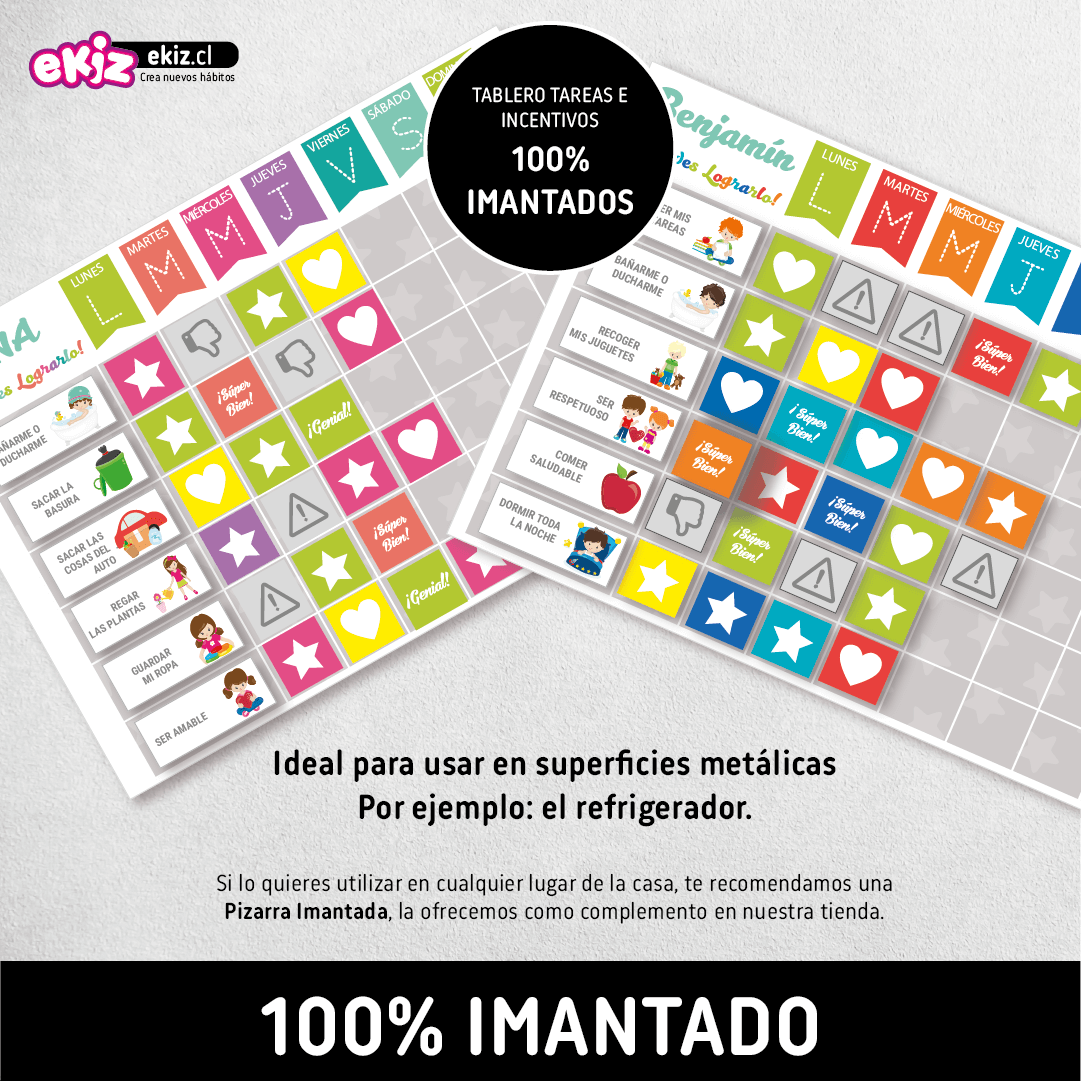 Tablero de tareas + incentivos para niños