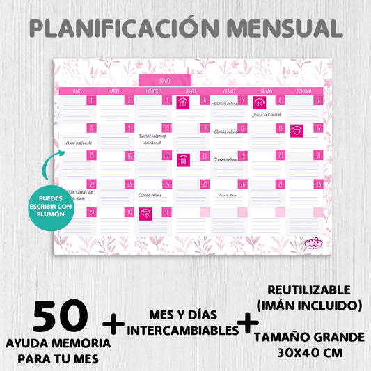 Tablero Planificación Mensual Femenino