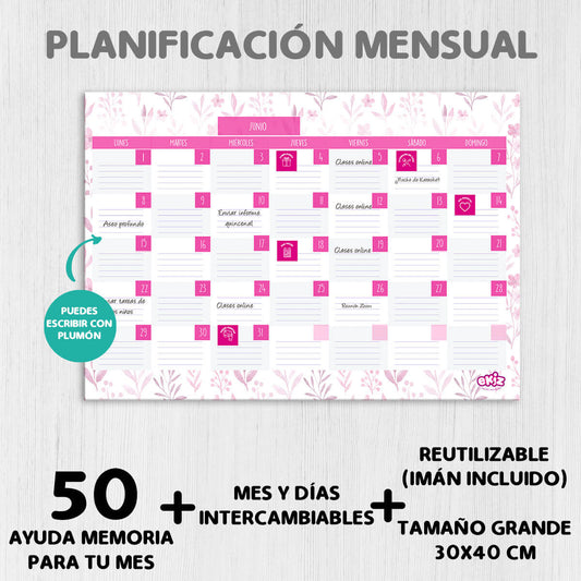Planificadores mensuales. Planificador mensual femenino