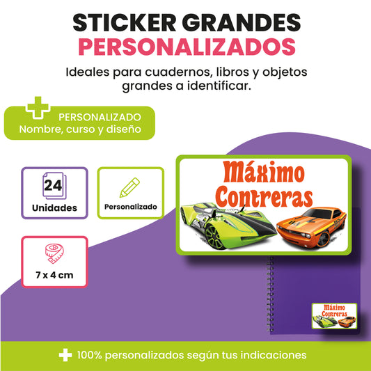 Pack de 24 Stickers grandes de Etiquetas escolares