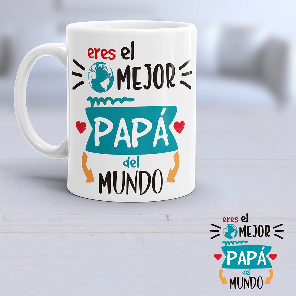 Regalo Día Del Padre. Taza Papito Eres el Mejor del Mundo