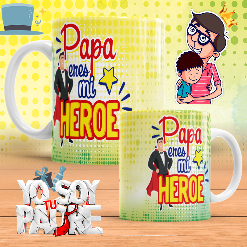 Regalo Día Del Padre. Taza para mi Papá Héroe