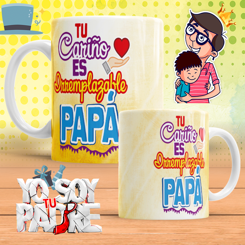 Regalo Día Del Padre. Taza para mi Papá Irremplazable