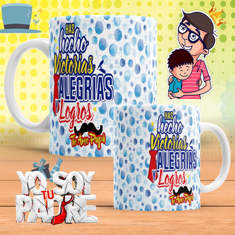 Regalo Día Del Padre. Taza Victorias, Alegrías y Logros