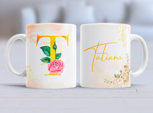 Regalo Día de las Madres. Taza Personalizada. Letras Doradas