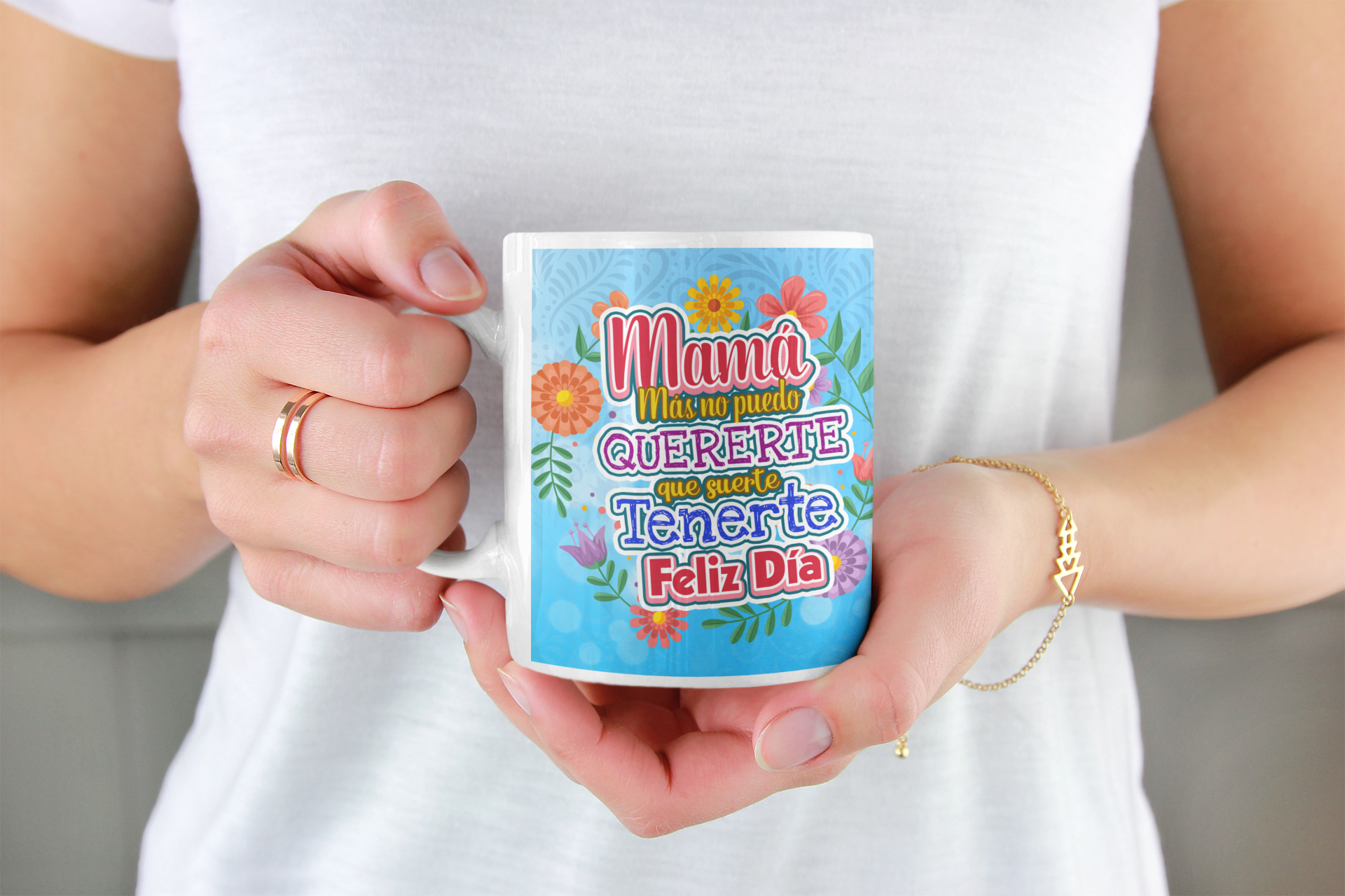 Regalo Día de la Madre. Tazón Taza Más No Puedo Quererte
