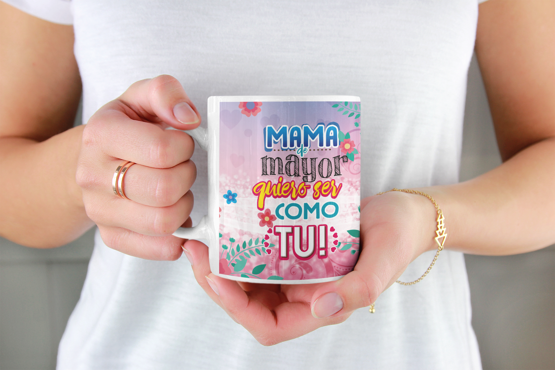 Regalo Día de la Madre. Tazón Taza De Mayor Quiero Ser Como Tu