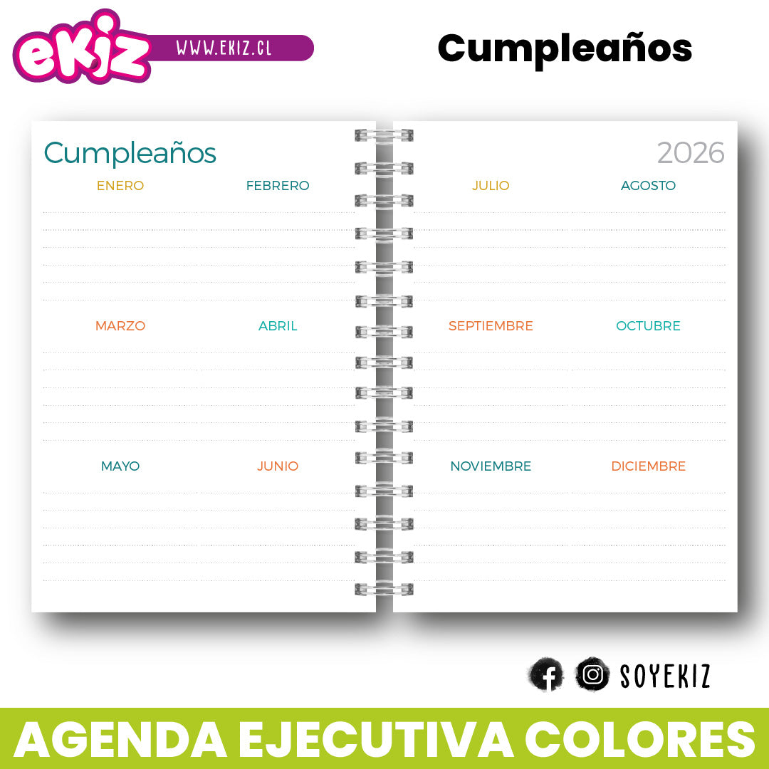 Agenda Ejecutiva de Colores 2026