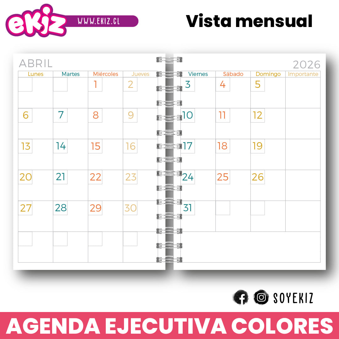 Agenda Ejecutiva de Colores 2026