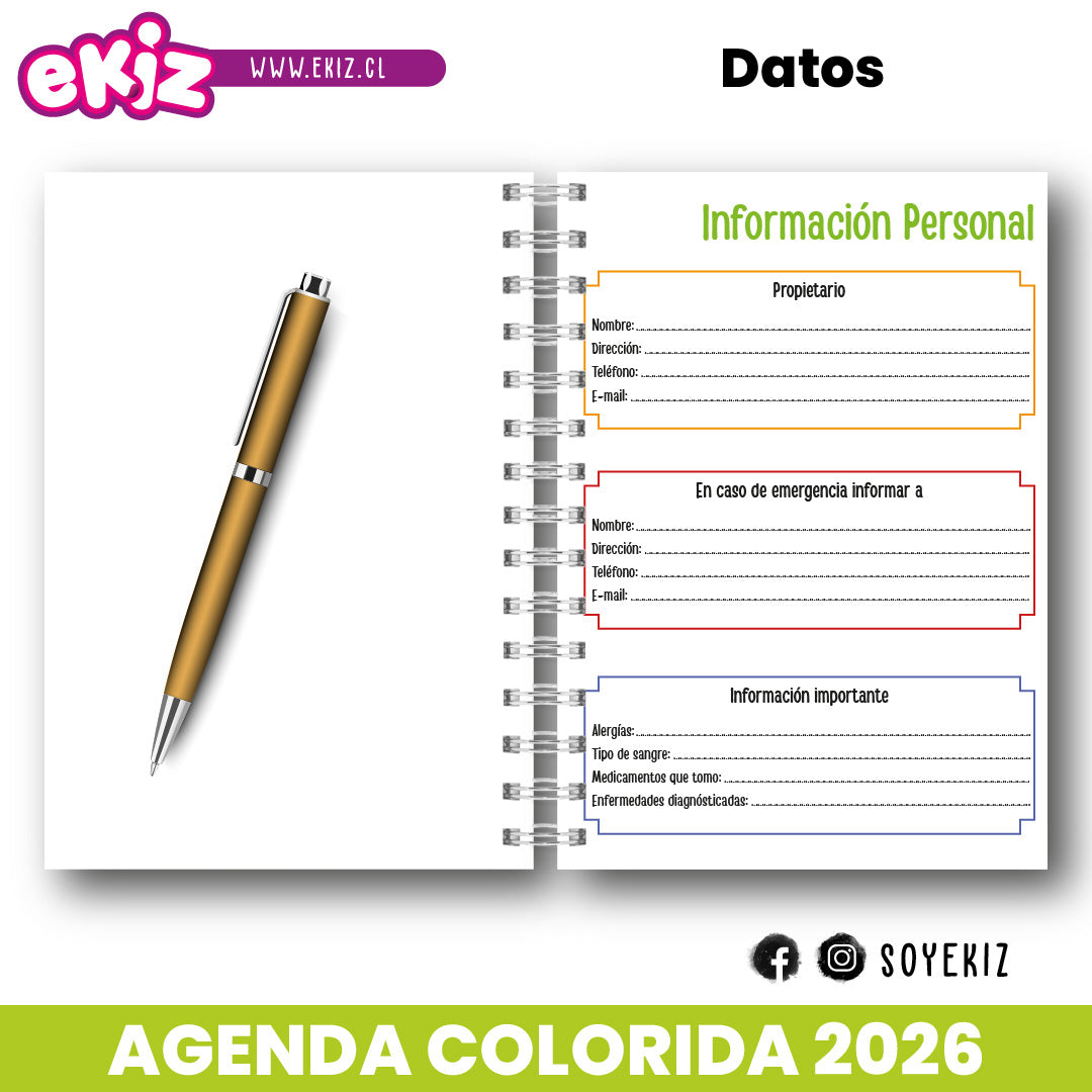 Agenda Colorida 2026