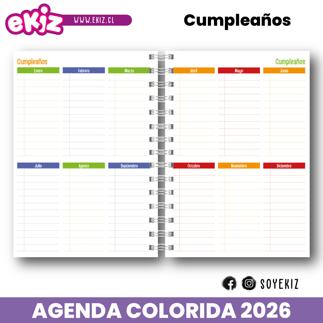 Agenda Colorida 2026