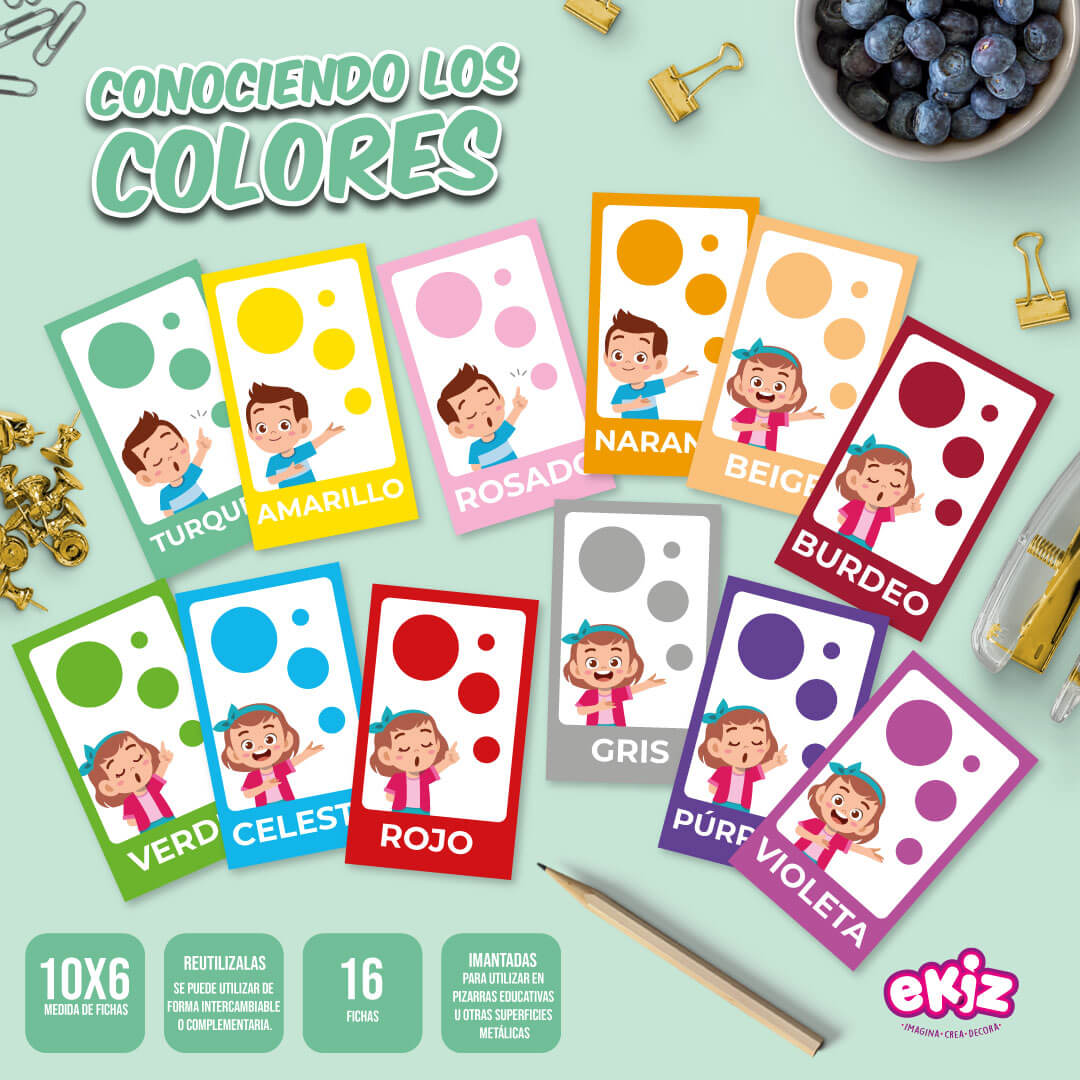 Fichas de Imán de LectoEscritura: Conociendo los Colores