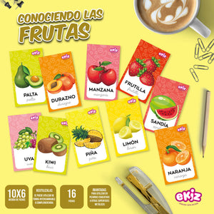 Fichas de Imán de LectoEscritura: Conociendo las Frutas y Verduras