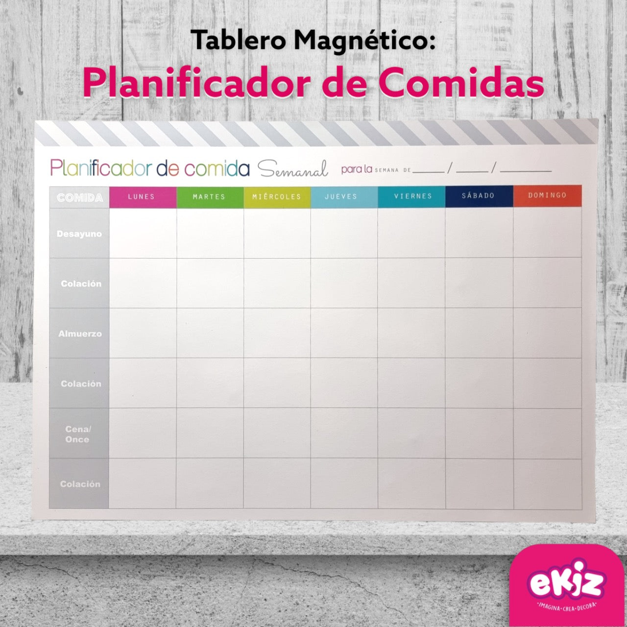 Tablero magnético: Planificador de comidas en imán - Ekiz