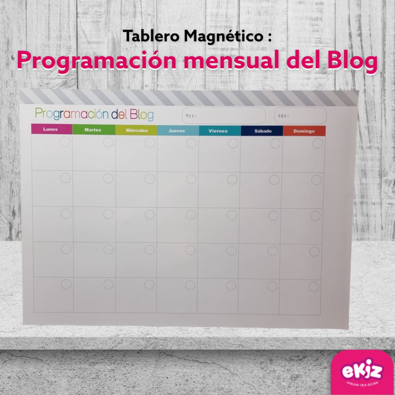 Tablero magnético: Programación mensual del blog - Ekiz