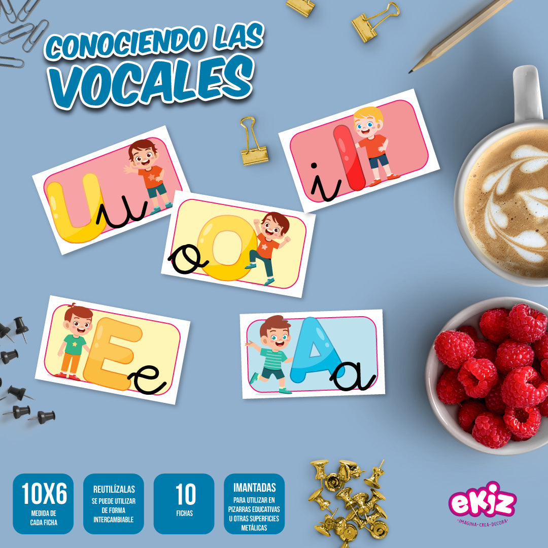 Fichas de Imán de LectoEscritura: Conociendo las Vocales