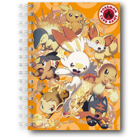 Cuaderno de Ánime Pokémon - Iniciales Tipo Fuego