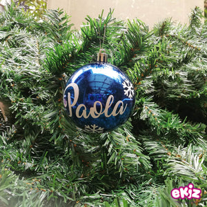 Pack: 4 esferas de 8 cm para navidad + Cajita de madera de regalo
