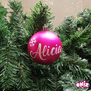 Pack: 4 esferas de 8 cm para navidad + Cajita de madera de regalo