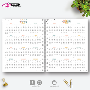 Agenda 2023 Work Hard + Planificación semanal + Calendario