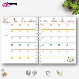 Agenda 2023 Work Hard + Planificación semanal + Calendario