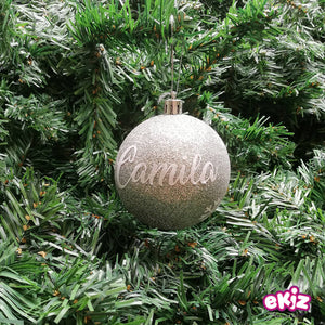 Pack: 4 esferas de 8 cm para navidad + Cajita de madera de regalo