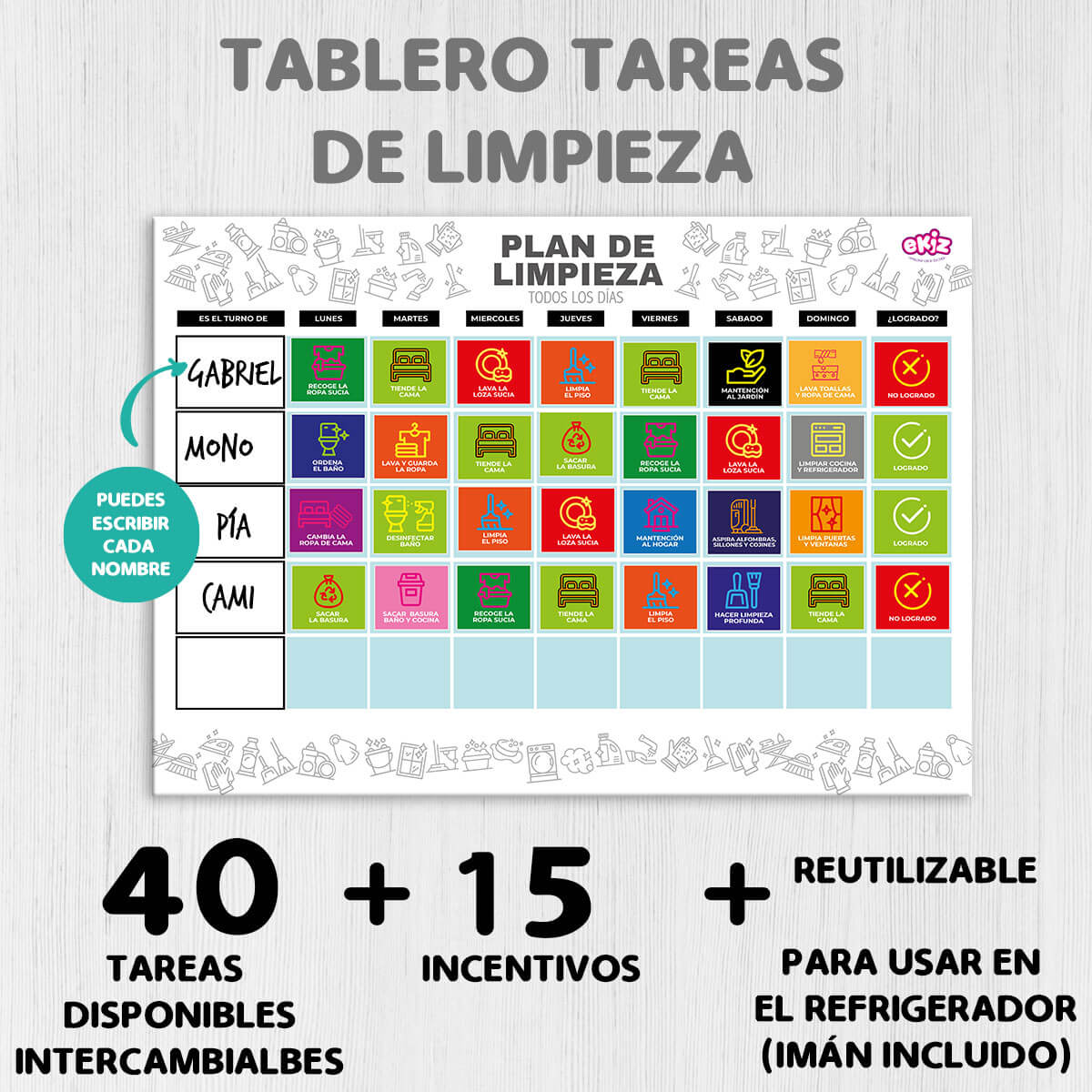 Tablero Tareas de Limpieza